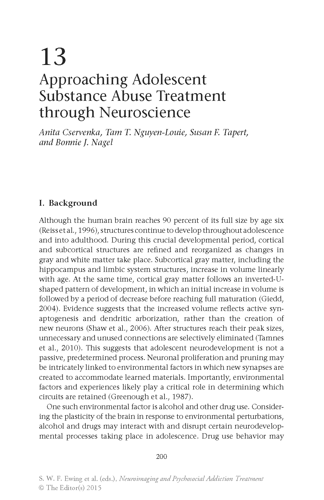 Chương 13: Approaching Adolescent Substance Abuse Treatment through Neuroscience